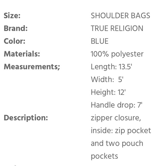 Y2K True Religion Blue Handbag - Picture 7 of 7